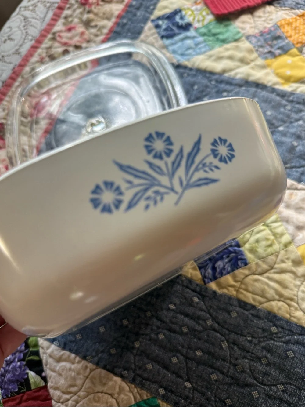Vintage Corning Ware Blue Floral P-1-B 1 Qt Casserole Dish w Glass Lid USA